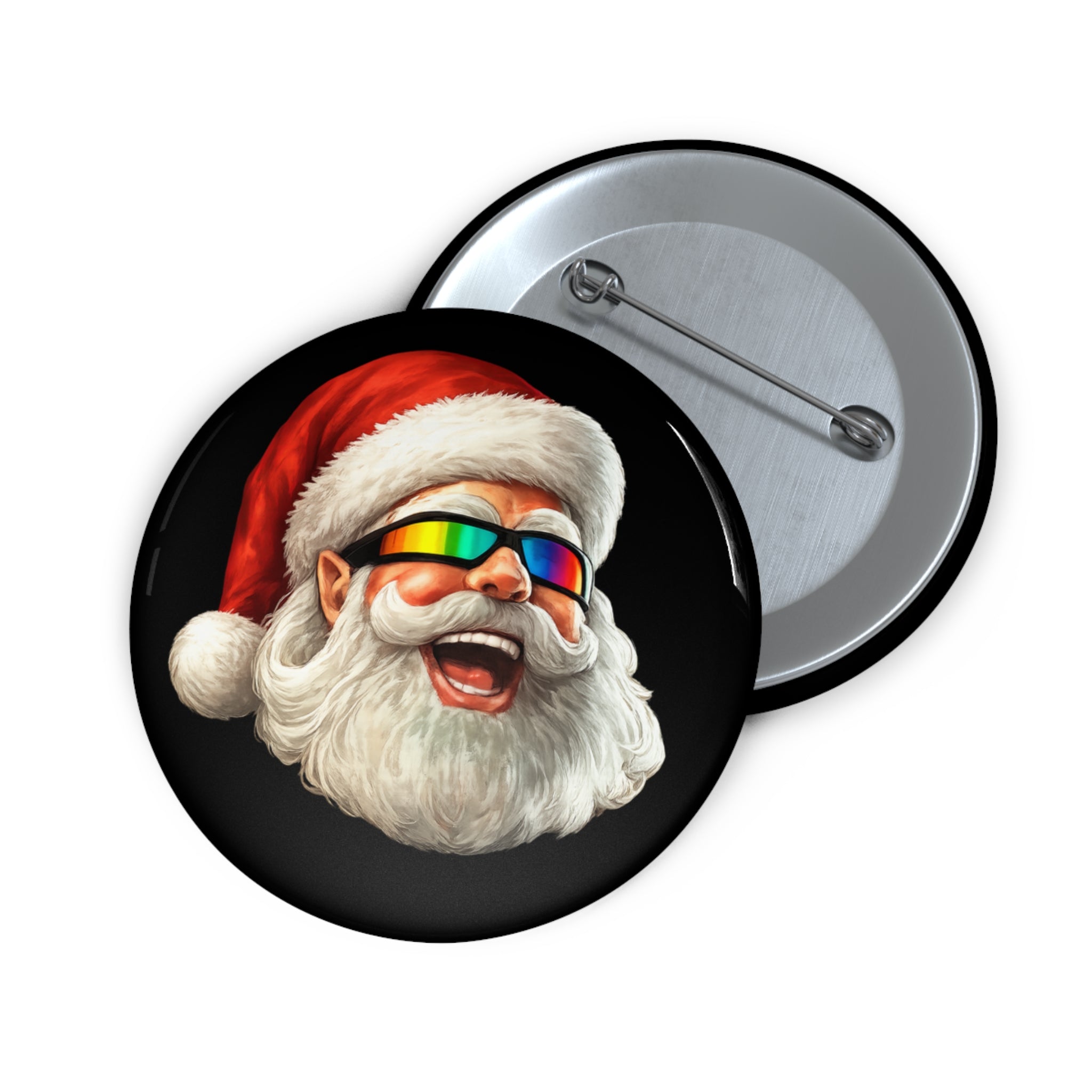 Totally Awesome Santa Pin Buttons