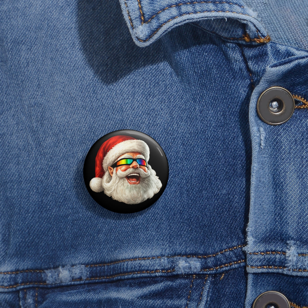 Totally Awesome Santa Pin Buttons